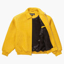 Högsta vävda läder varsity jacka gul