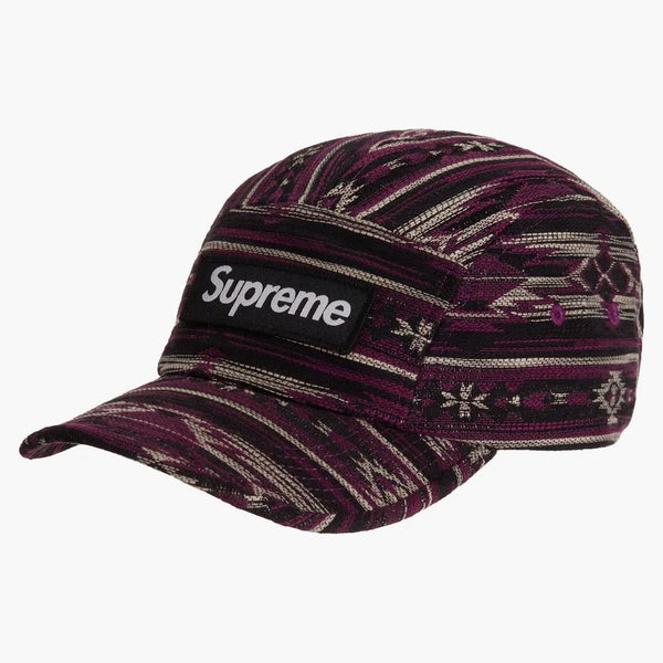 Suprem Woven Pattern Camp Cap Purple