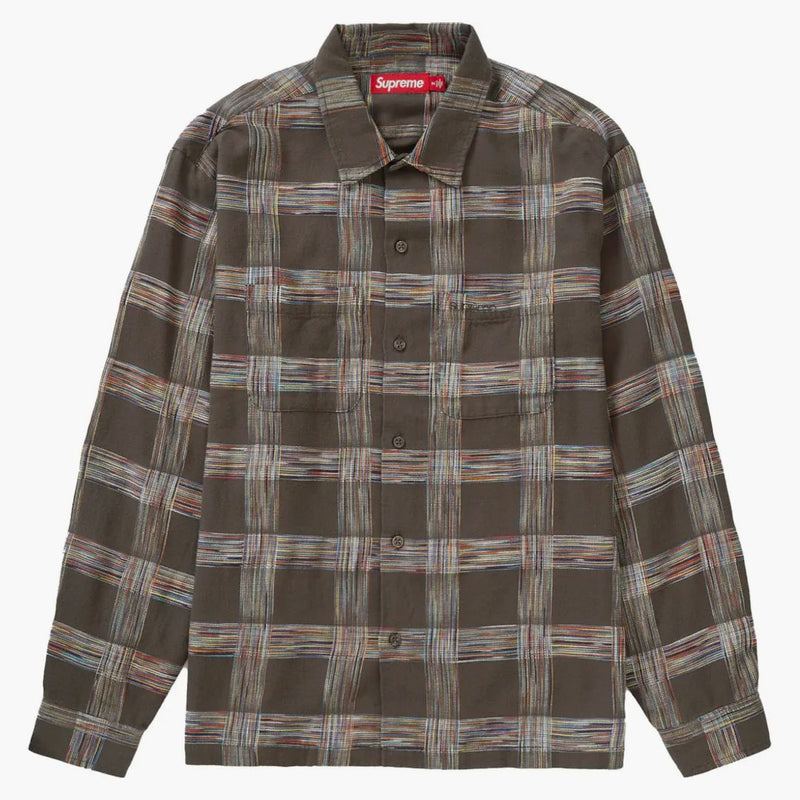 Supreme Woven Plaid Shirt Light Brown