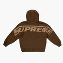 Supreme Wrapped Half Zip Hooded Sweatshirt Dusty Brown