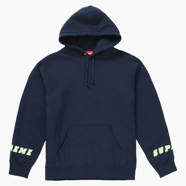 Supreme Wrist Logo Hooded Sweatshirt Navy