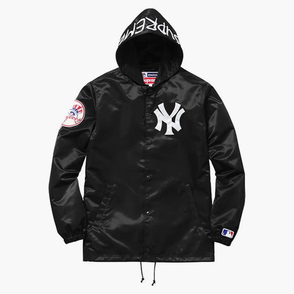 Supreme Yankees Satin Hooded Jacket Black