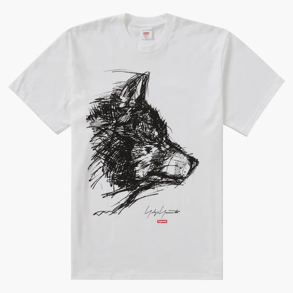 Supreme Yohji Yamamoto Scribble Wolf Tee White