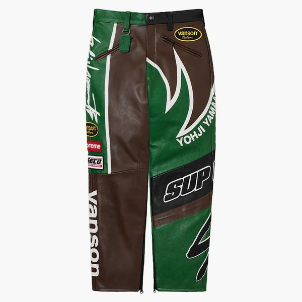 Supreme Yohji Yamamoto Vanson Leathers Split Pant Green
