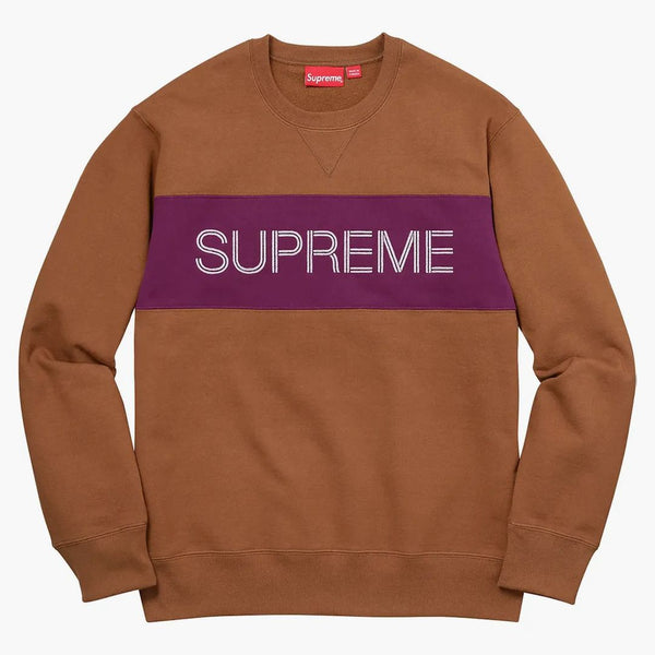 Supreme Zig Zag Stitch Panel Crewneck Rust
