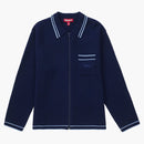 Supreme Zip Up Polo Sweater Navy