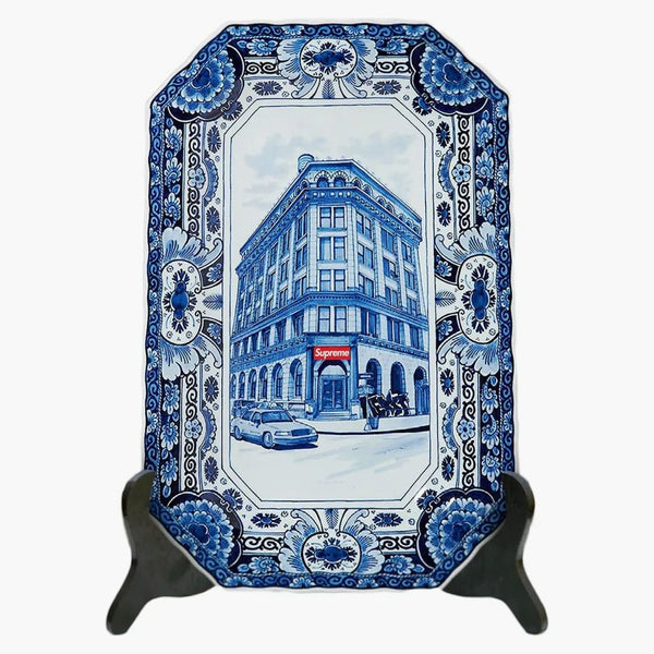 Supreme Royal Delft Hand-painted 190 Bowery Large Plate Blue