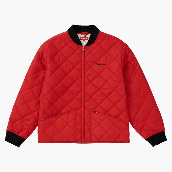 Supreme Dead Prez Quilted Work Jacket Red