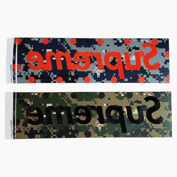 Supreme X Comme Des Garcons Digi Camo Box Logo Sticker Set