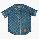 Supreme X Louis Vuitton Jacquard Denim Baseball Jersey Blue