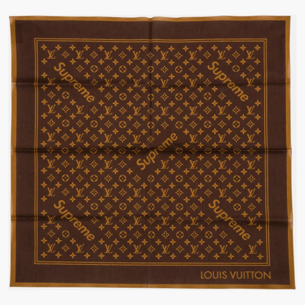 Supreme X Louis Vuitton Monogram Bandana Brown