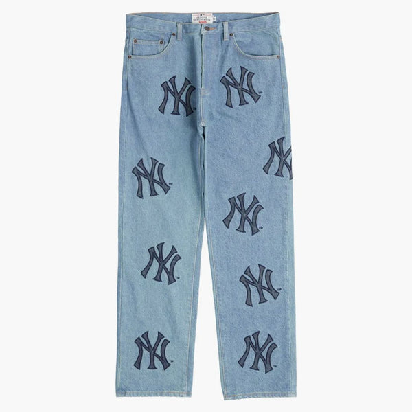 Supreme X New York Yankees Regular Jean Washed Blue