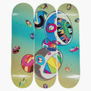 Takashi Murakami Complexcon Sharp Tooth Bear Skateboard Deck (Set of 3) Multi