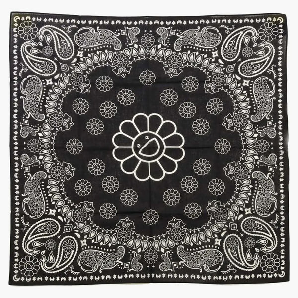Takashi Murakami Flower Paisley Bandana Black