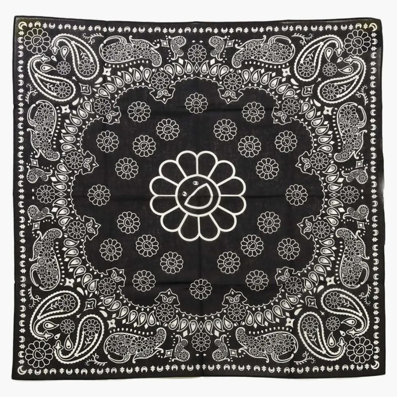 Takashi Murakami Flower Paisley Bandana Black