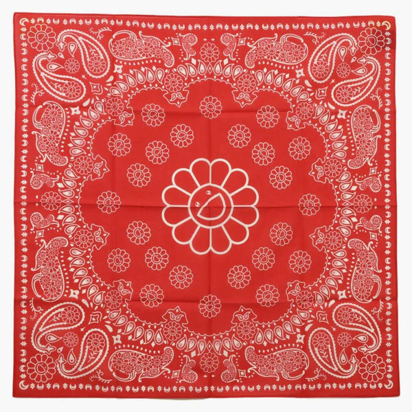 Takashi Murakami Flower Paisley Bandana Red
