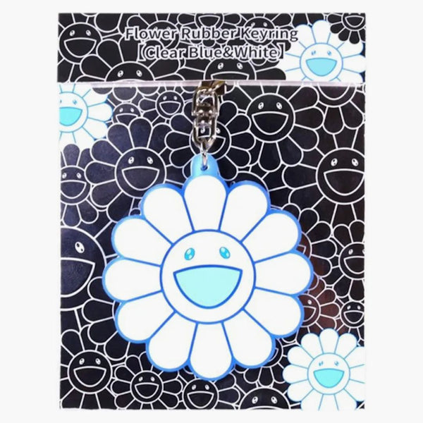 Takashi Murakami Flower Rubber Keyring Clear/blue/white