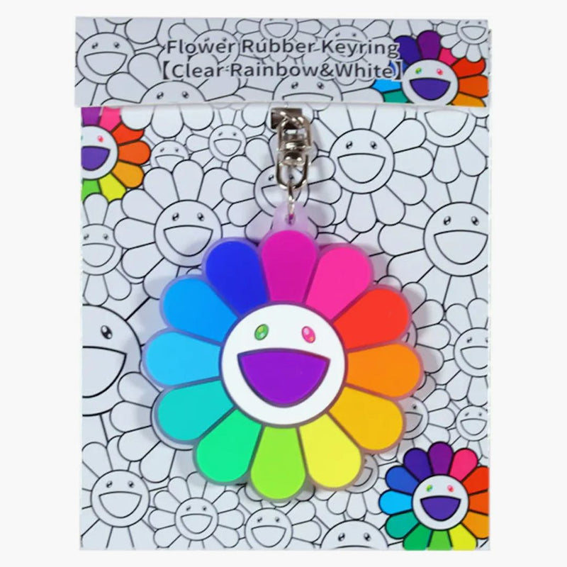 Takashi Murakami Flower Rubber Keyring Clear/Rainbow/White
