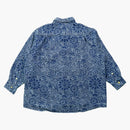 Takashi Murakami Flowers and Skulls Jacquard Denim Haori Shirt Dark Blue