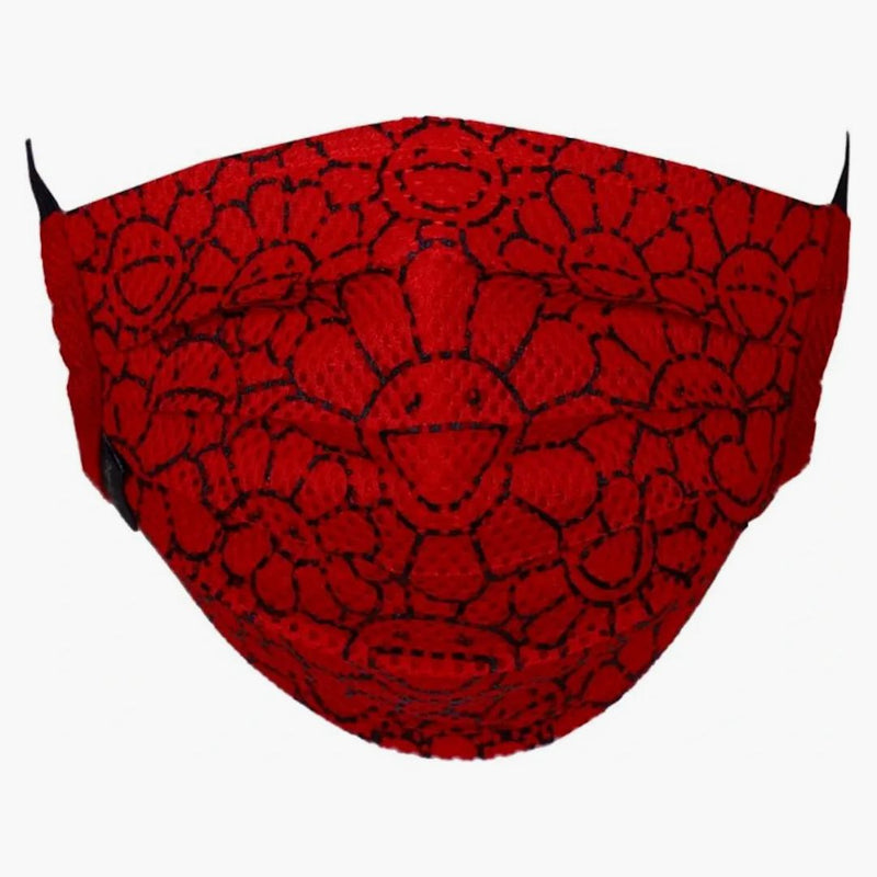 Takashi Murakami Mesh Flower Pattern Face Mask Red/Black