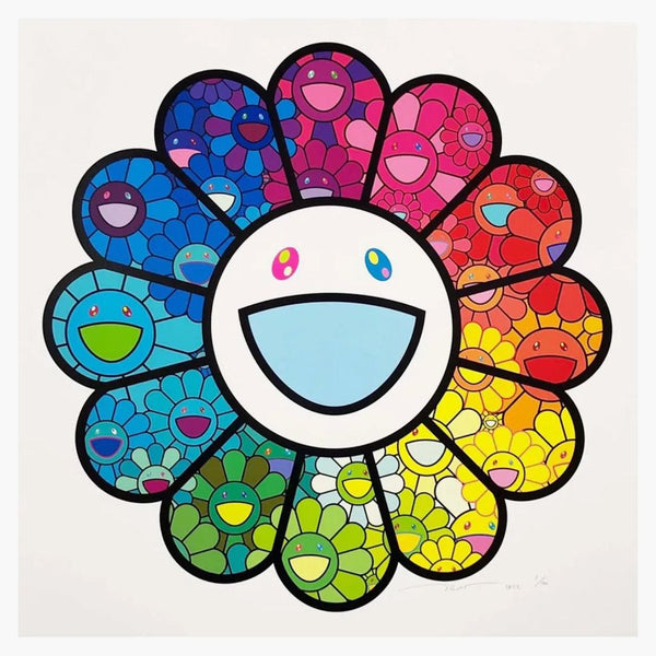 Takashi Murakami Multicolor Super Flat Flowers Print (signed, Edition Of 100)