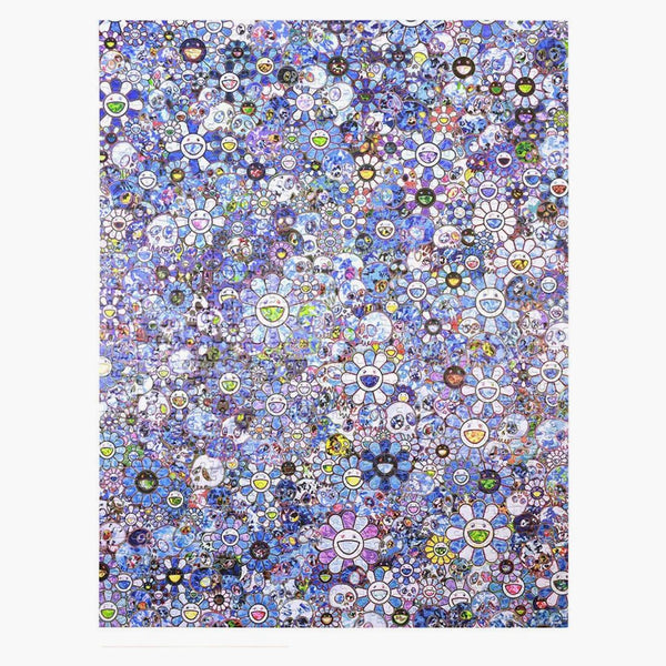 Takashi Murakami Skulls & Flowers Blue Signal Jigsaw Puzzle (875 Pieces)