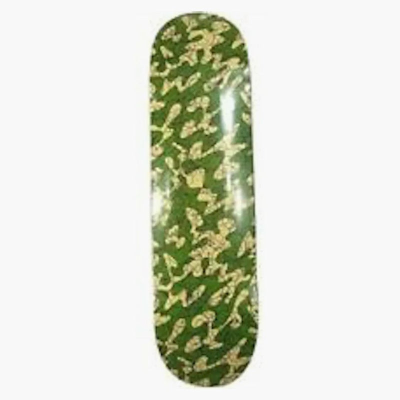 Takashi Murakami Skulls Skateboard Deck Camo Dark Green/Yellow