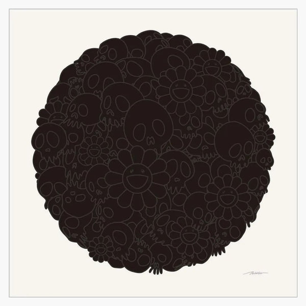 Takashi Murakami para BLM Black Flowers & Skulls Redondea Round (firmado, edición de 300)