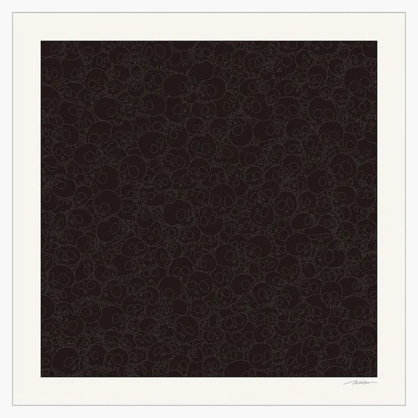 Takashi Murakami For Blm Black Skulls Square Print (signed, Edition Of 300)