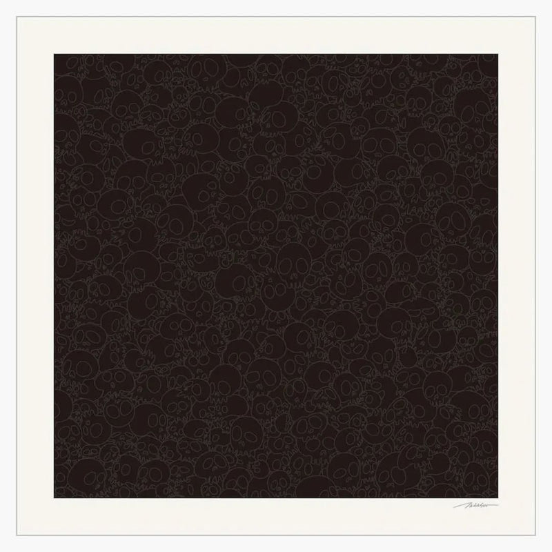 Takashi Murakami For Blm Black Skulls Square Print (signed, Edition Of 300)