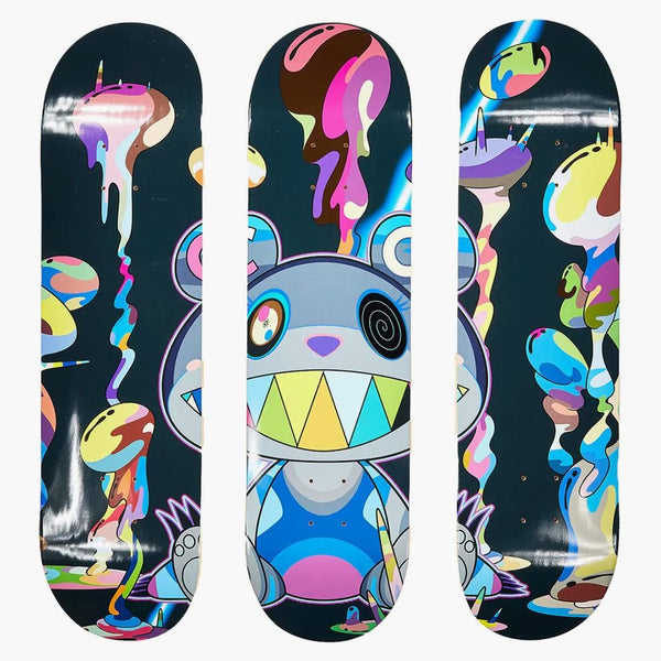 Takashi Murakami x ComplexCon znečištěná skateboardová paluba (sada 3) vícebarev