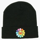 Takashi Murakami X J Balvin Rainbow Flower Beanie Black