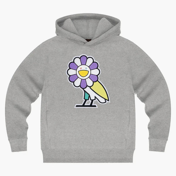 Takashi Murakami X Ovo Surplus Flower Owl Hoodie Heather Grey