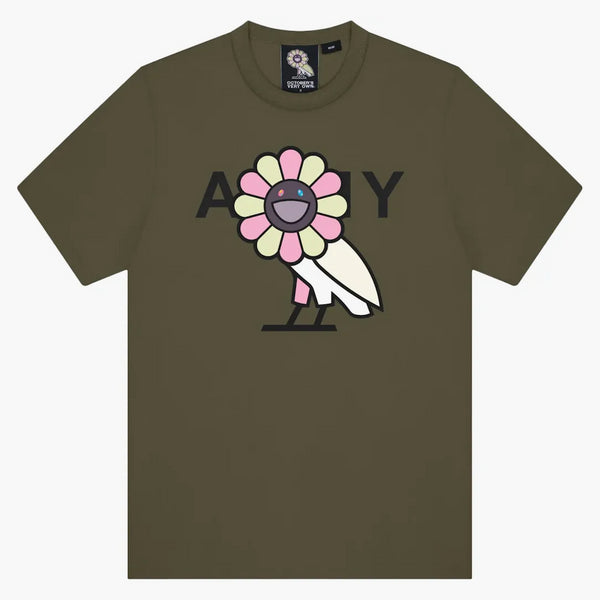 Takashi Murakami X Ovo Surplus Flower Owl Tea Military Green