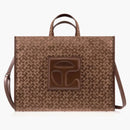 Telfar Large Jacquard Shopper Tan Monogram