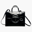 Telfar Medium Patent Shopping Bag Black