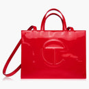 Telfar Medium Patent Shopping Bag Red
