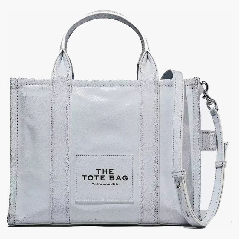 Marc Jacobs Crackle Leather Medium Dead Bag Metallic