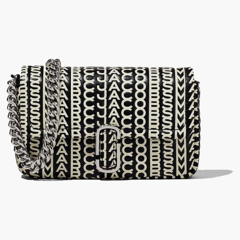 Marc jacobs il monogramma in pelle j marc mini spallo spalla nero/bianco