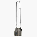 Marc Jacobs The Monogram Leather Micro Bucket Bag Black/White