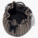Marc Jacobs The Monogram Leather Micro Bucket Bag Black/White