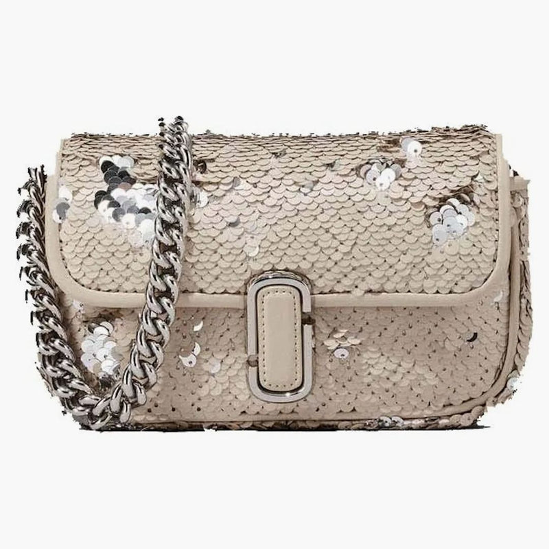 Marc Jacobs Treats j Marc Mini ramenní taška krém/stříbrná