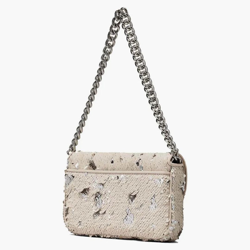 Marc Jacobs paljetten j marc axelväska grädde/silver