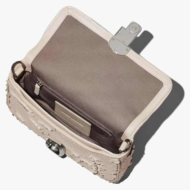 Marc Jacobs paljetten j marc axelväska grädde/silver