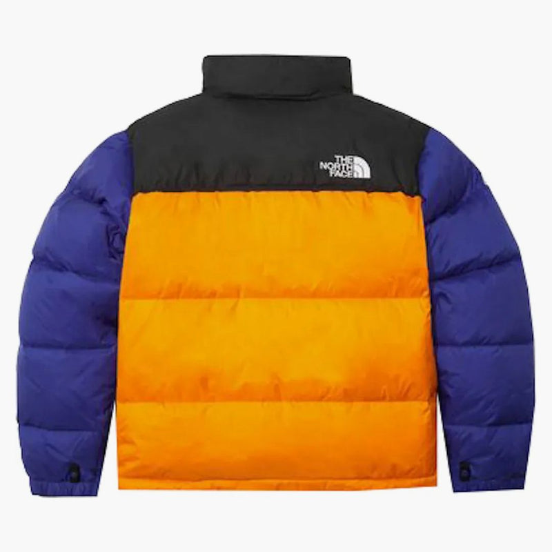 El North Face 1996 Retro Nupse 700 Llenado de la chaqueta de relleno Cono Orange/Lapis Azul/Ponderosa Green
