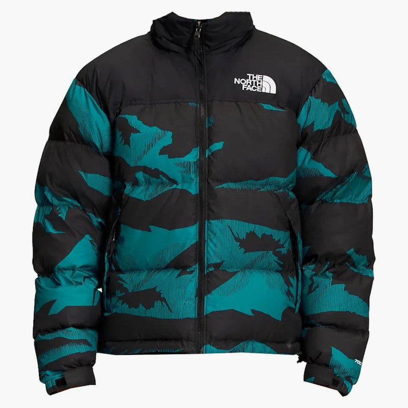 The North Face 1996 Retro Nupse 700 Fill Packable Jacket Harbor Blue/Linear Mountain Print