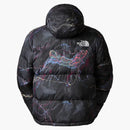 The North Face 1996 Retro Nuptse 700 Fill Packable Jacket Tnf Black Trail Glow Print