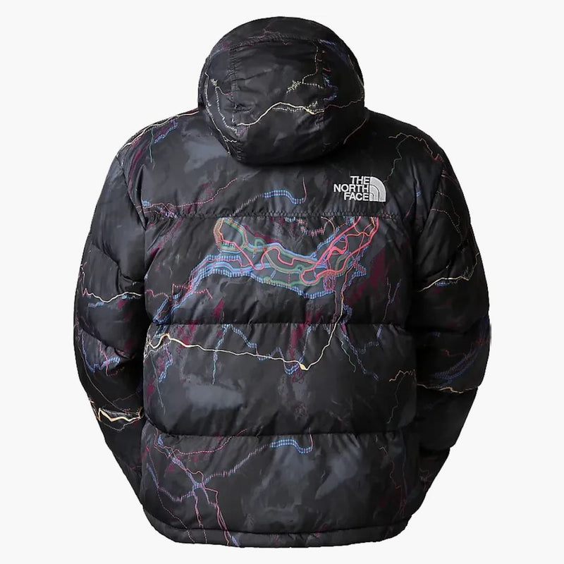 The North Face 1996 Retro Nupse 700 Fill Packable Jacket Tnf Black Trail Glow Print