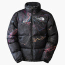The North Face 1996 Retro Nuptse 700 Fill Packable Jacket Tnf Black Trail Glow Print