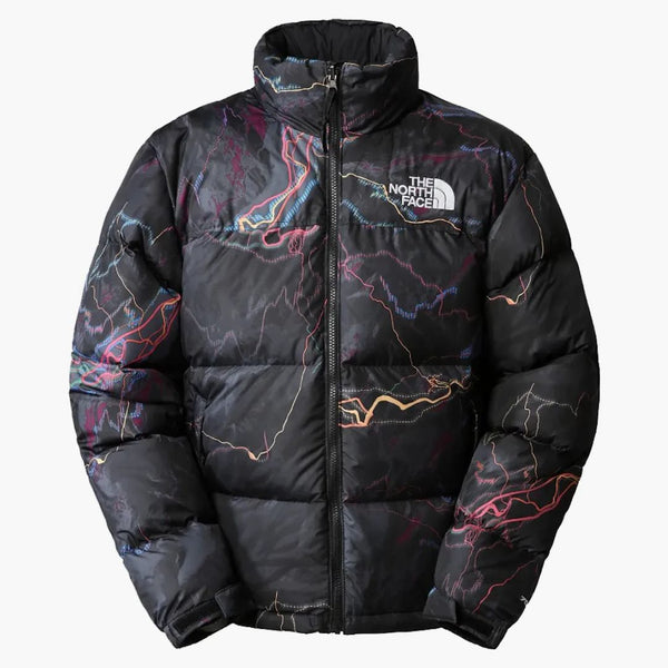 The North Face 1996 Retro Nupse 700 Fill Packable Jacket Tnf Black Trail Glow Print